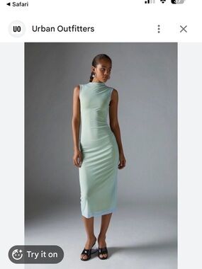 Urban Outfitters Pale Mint Sleeveless Midi Dress